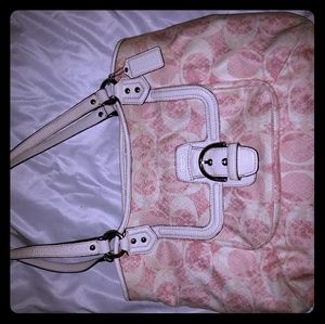 Pink and white authentic Coach purse